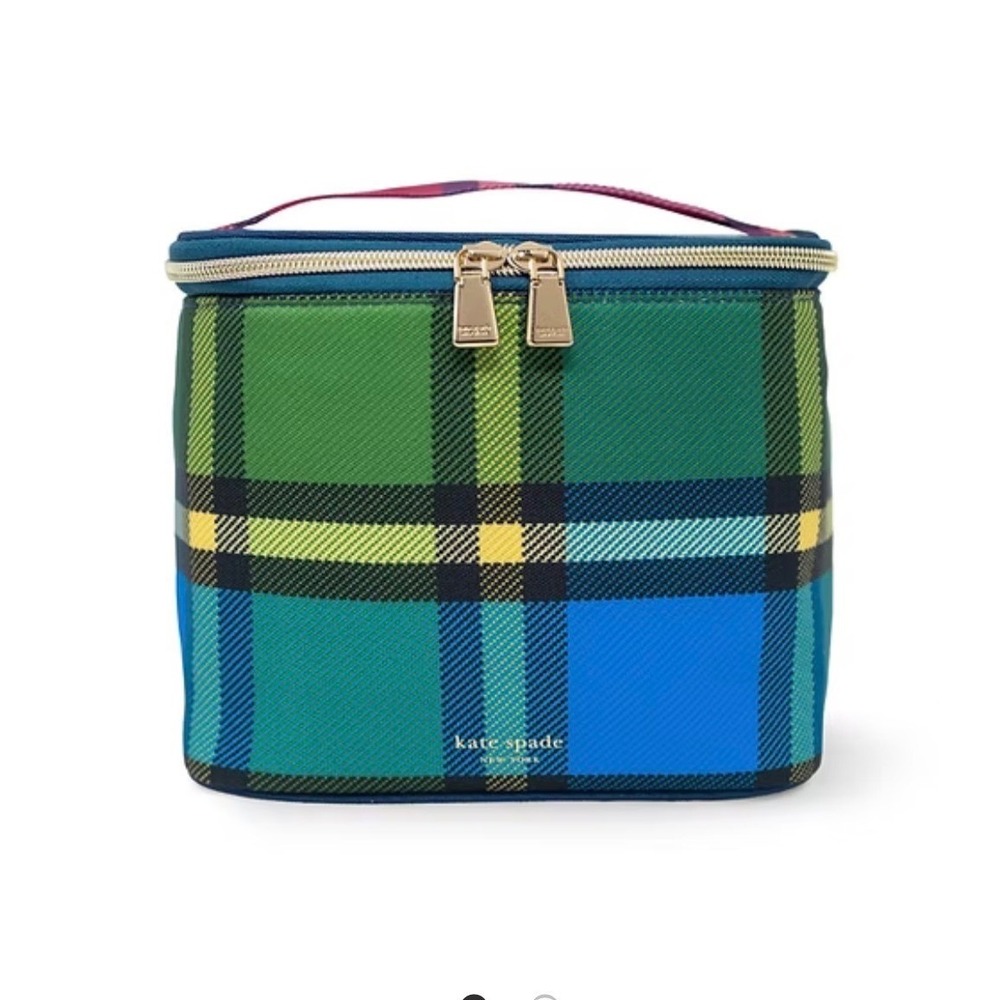 Kate Spade New York Grand Plaid Duo Insulated Lunch Tote NEW - Picture 2 of 5